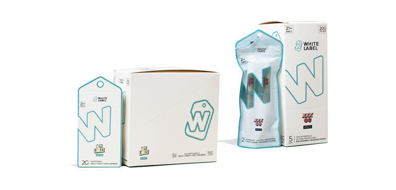 White Label products on white background