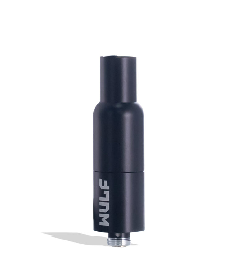 wulf mods quartz coil concentrate tank black 510 threaded wax cartridge individual on a white background