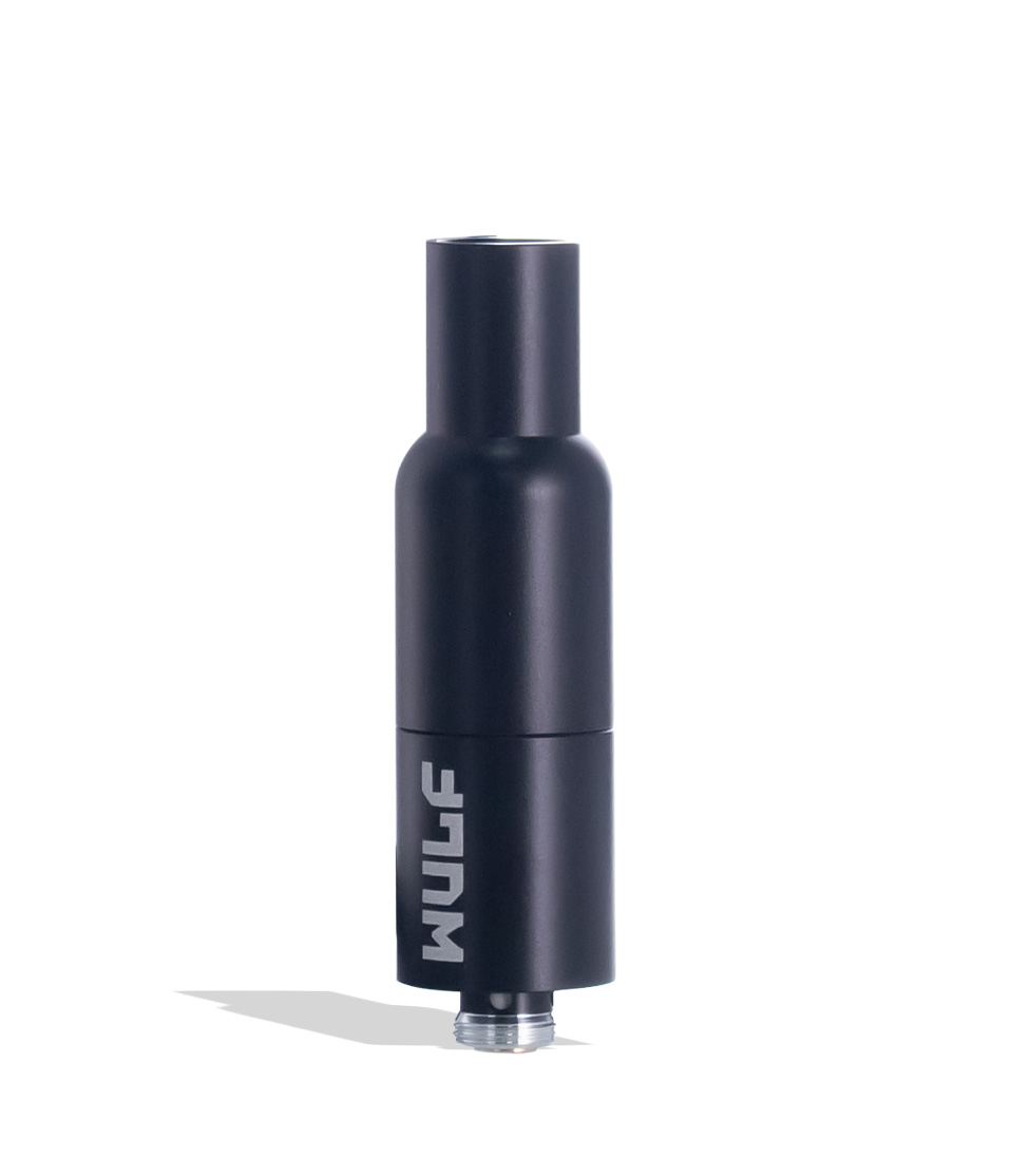 wulf mods quartz coil concentrate tank black 510 threaded wax cartridge individual on a white background