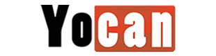 Yocan logo with black text on a red and white background