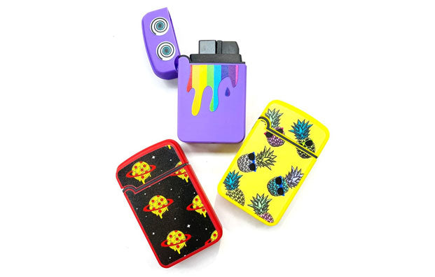 Zengaz lighters resting on white background