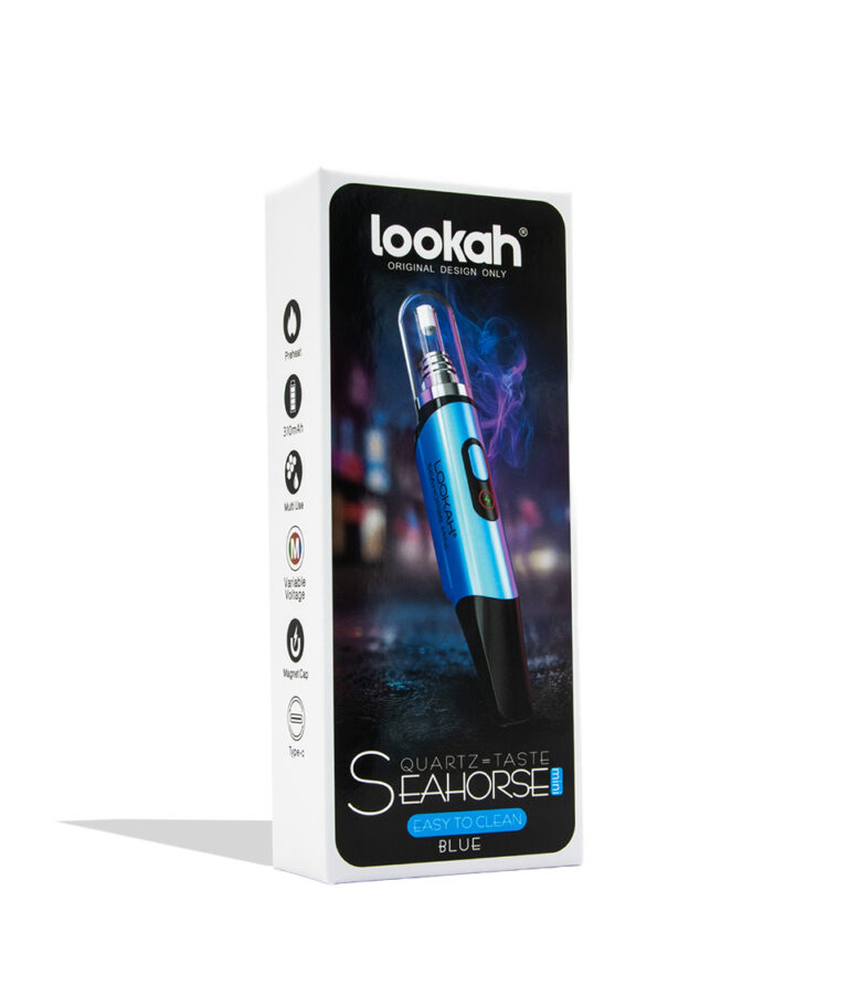 Lookah Seahorse Mini Electric Nectar Collector blue packaging on white background