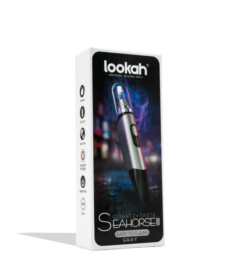 Lookah Seahorse Mini Electric Nectar Collector Gray packaging on white background