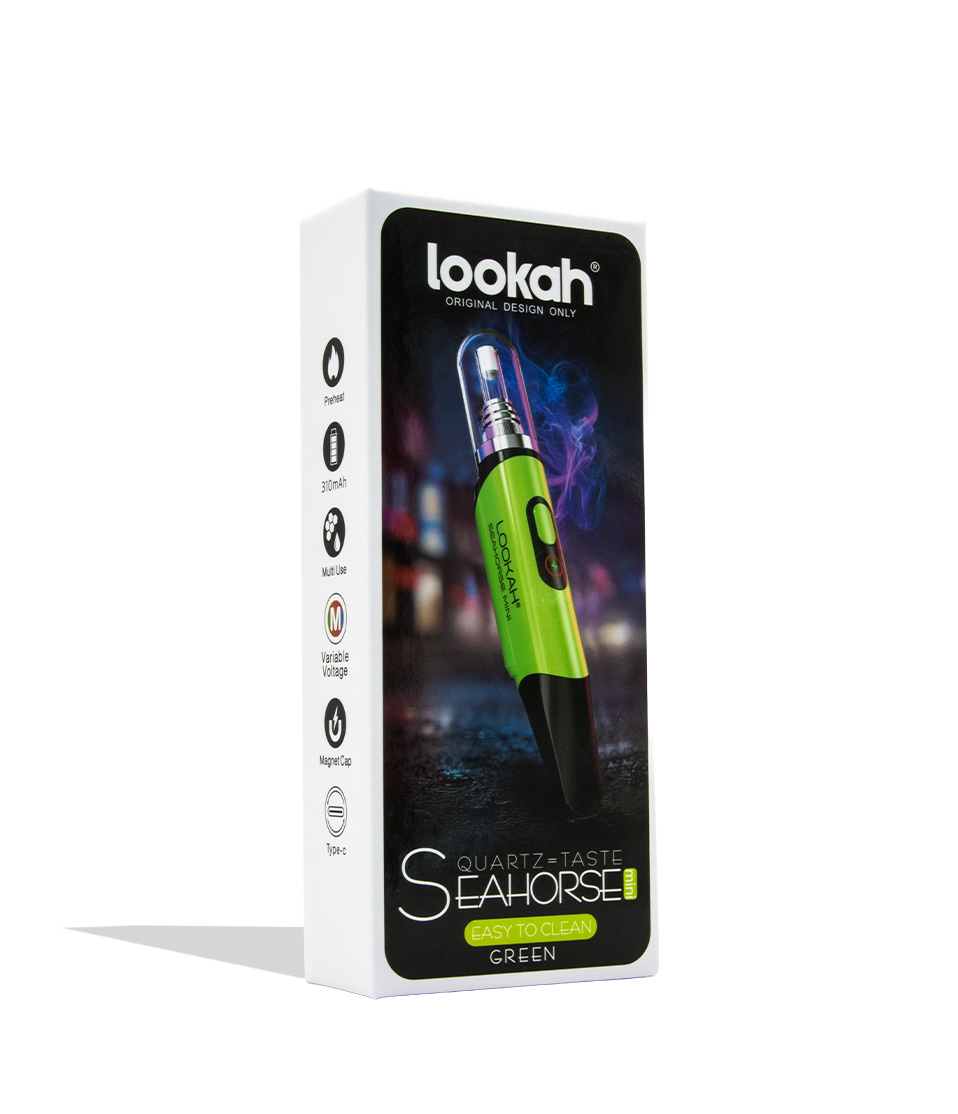 Lookah Seahorse Mini Electric Nectar Collector Green packaging on white background