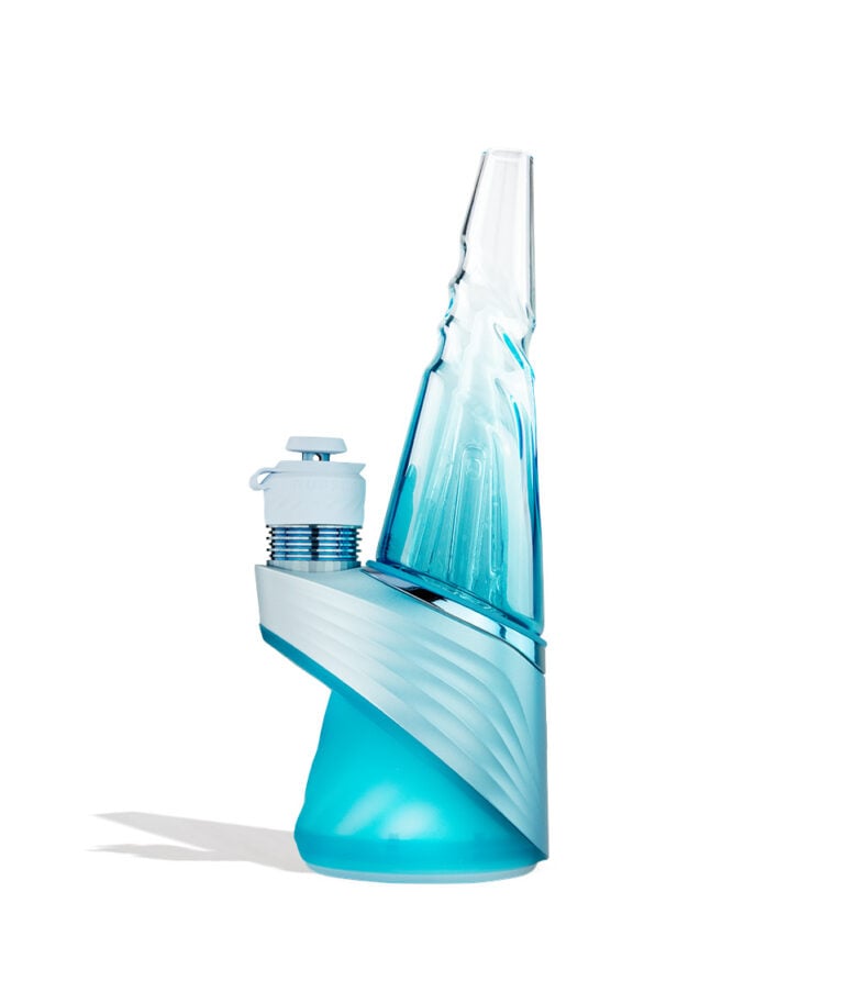 Puffco Peak Pro Limited Edition Glacier Concentrate Vaporizer with 3DXL Atomizer left view on white background