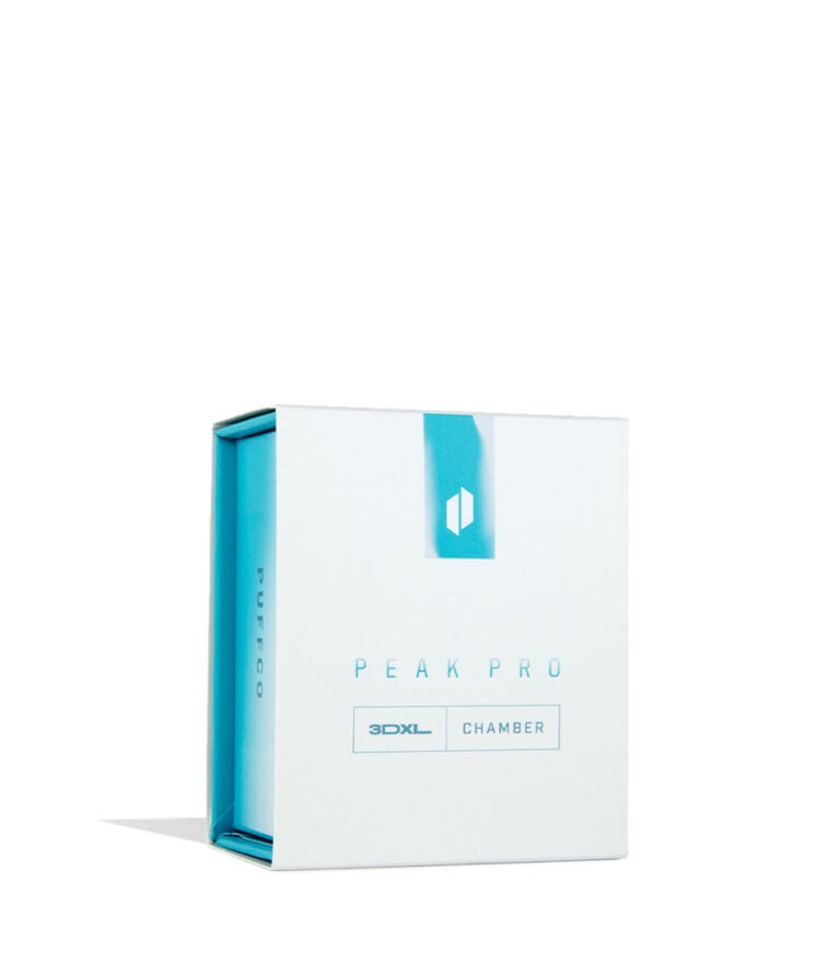 Puffco Peak Pro Glacier 3DXL Chamber box on white background