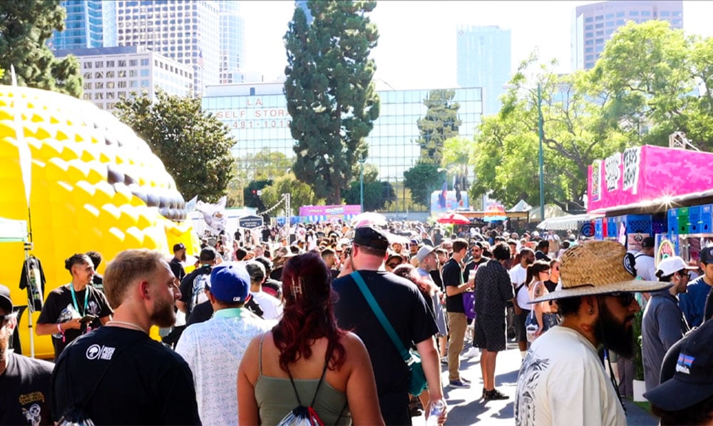 Puffcon crowd and vendors outside