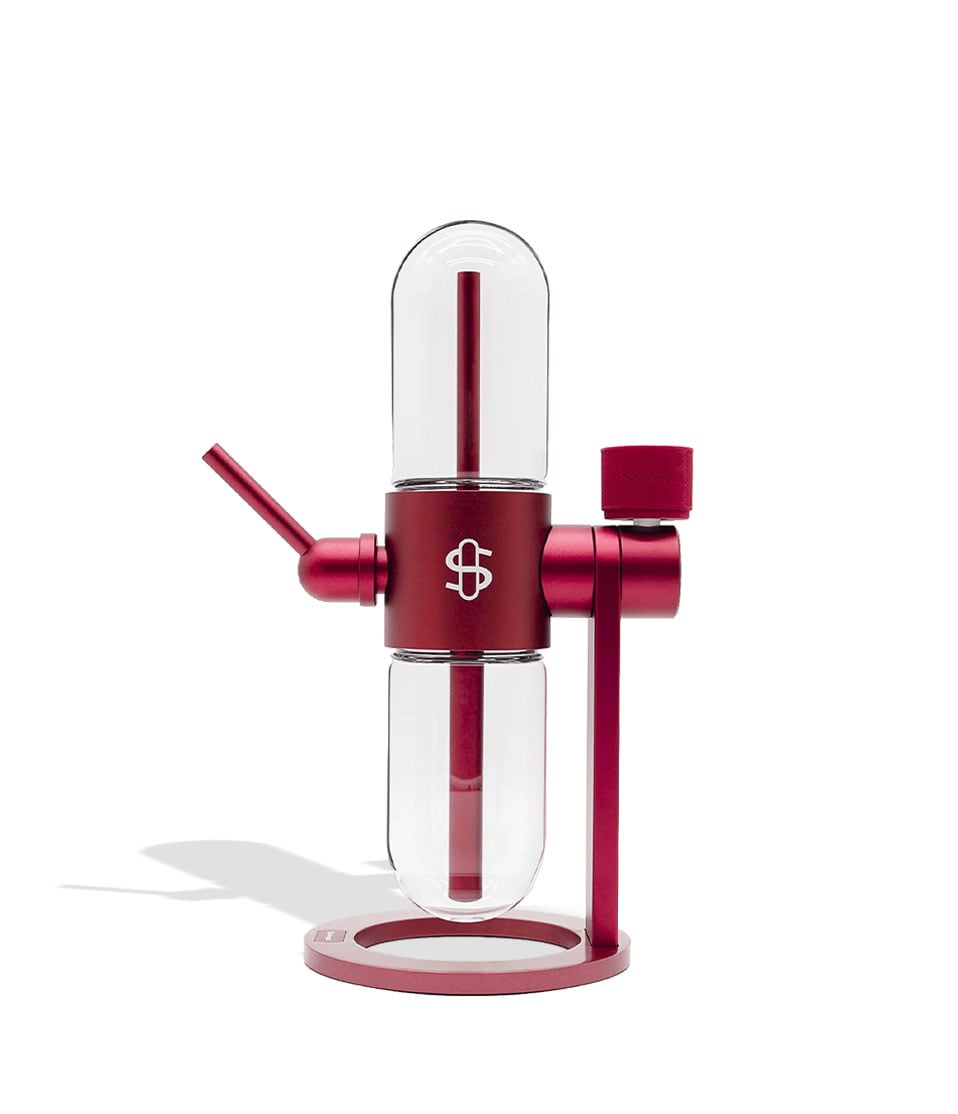 Burgundy Stündenglass Gravity Infuser front view on white background