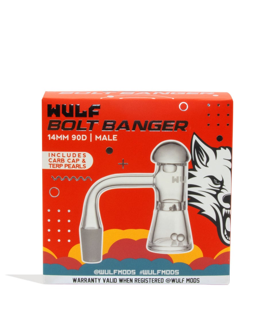 Wulf Mods Bolt 14mm Quartz Banger packaging front view on white background