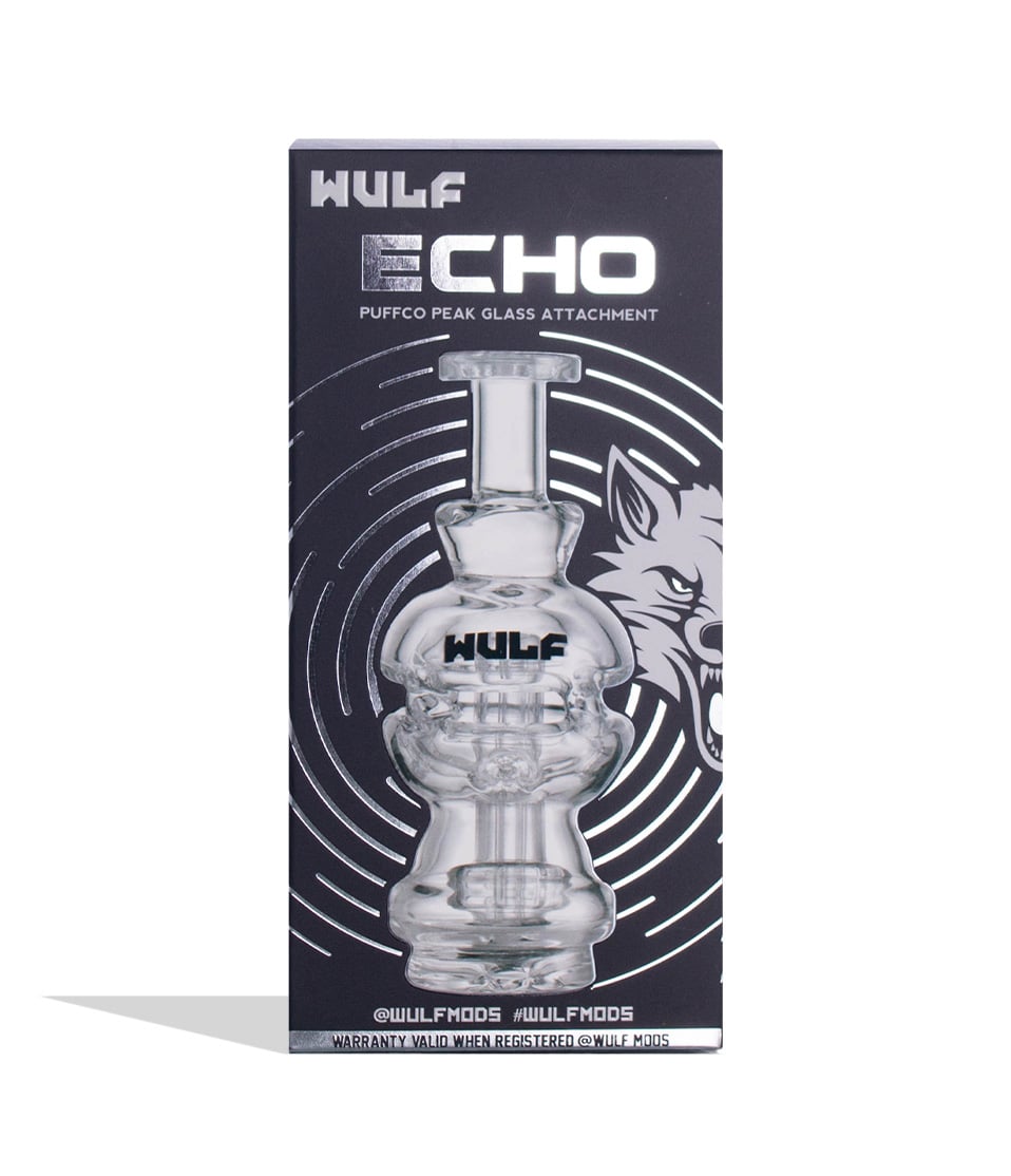 Clear Wulf Mods Echo Puffco Peak Top packaging front view on white background