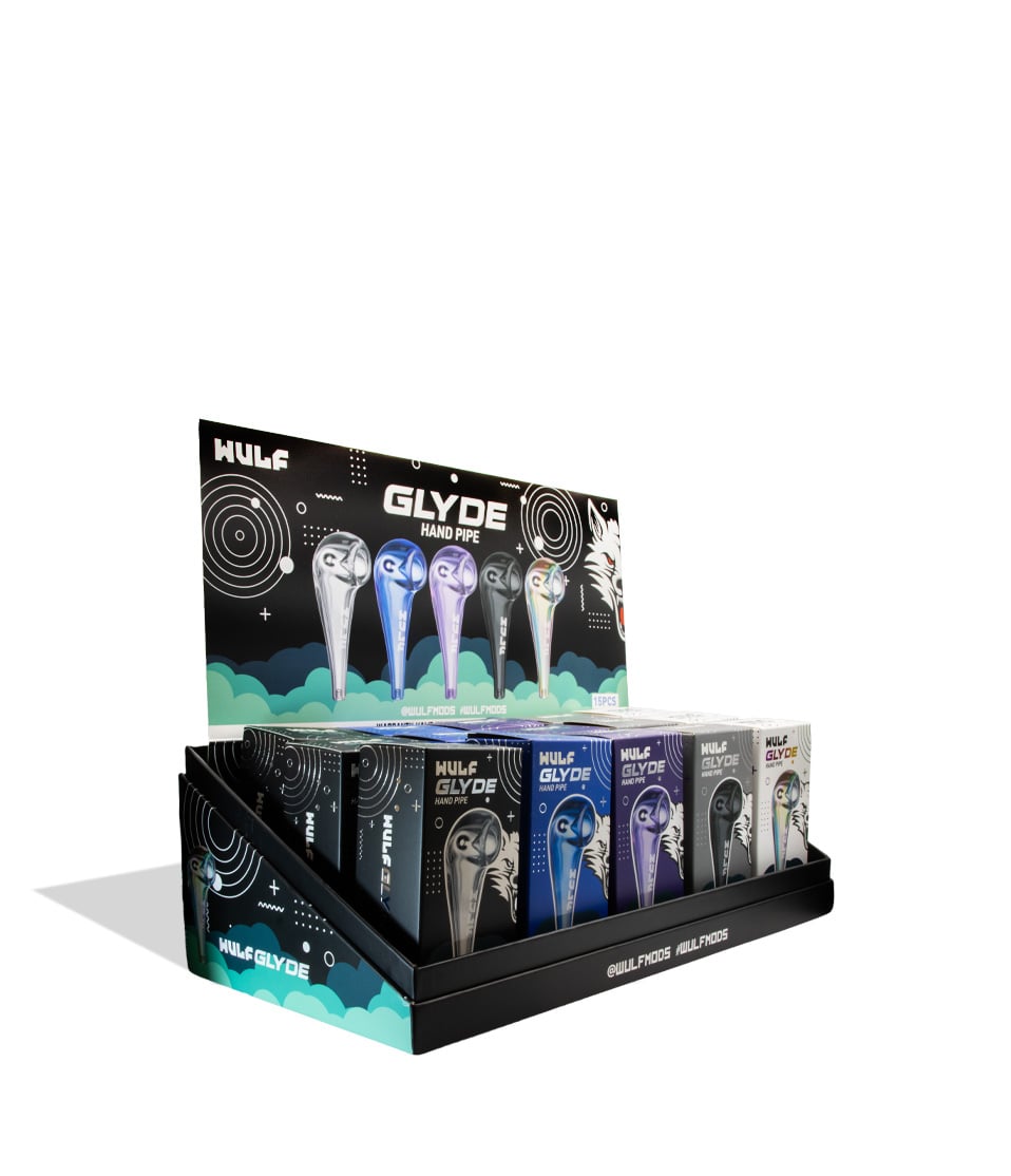 Wulf Mods Glyde Hand Pipe 15pk side view display on white background