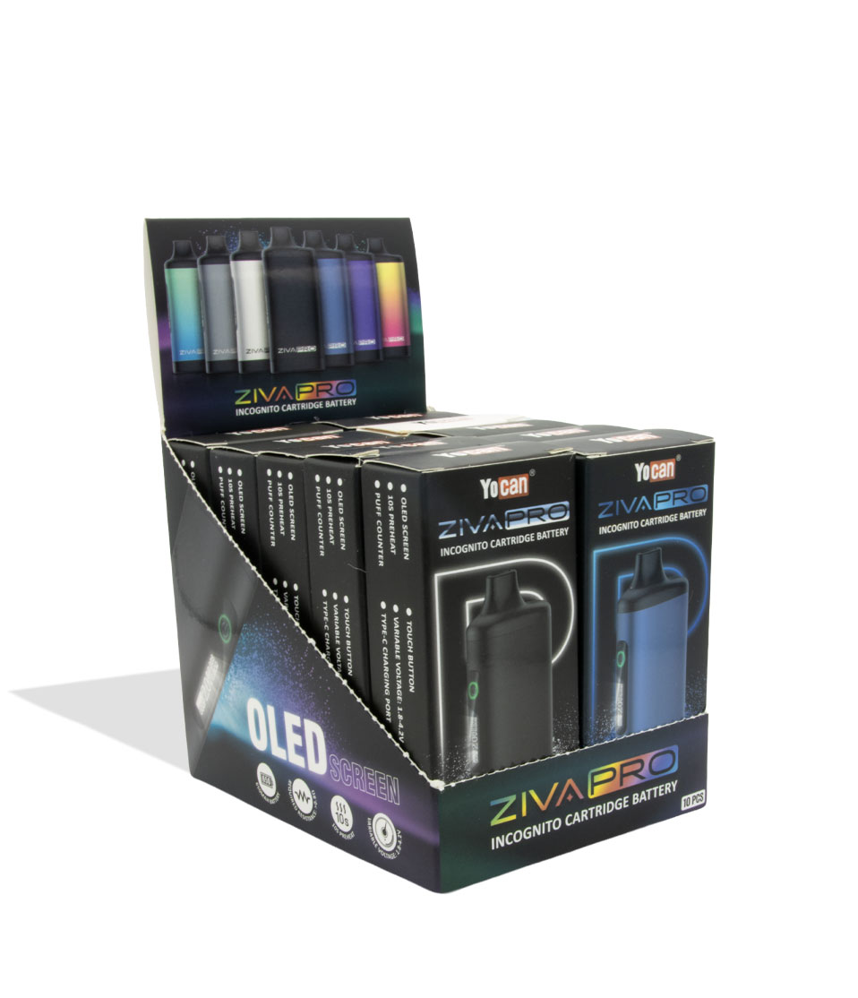 Yocan Ziva Pro 510 Thread Battery 10pk side view on white backgrtound